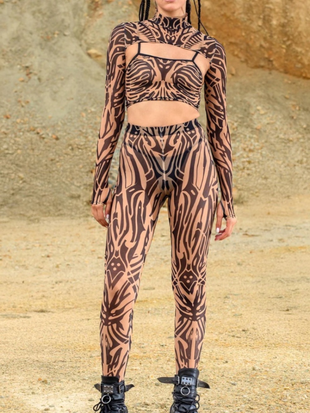 BADINKA Core Shrug & Mesh Leggings Set
